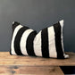 Black and Cream Striped Textured Linen Cushion Cover - Biggs & Hill - Cushion Covers - 16 inch - 40cm - 60cm