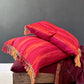 Pink Batik Hand Dyed Boho Cushion With Tie Dye Fringes - Biggs & Hill - Cushion Covers - abstract cushion - batik cushion - batik pillow