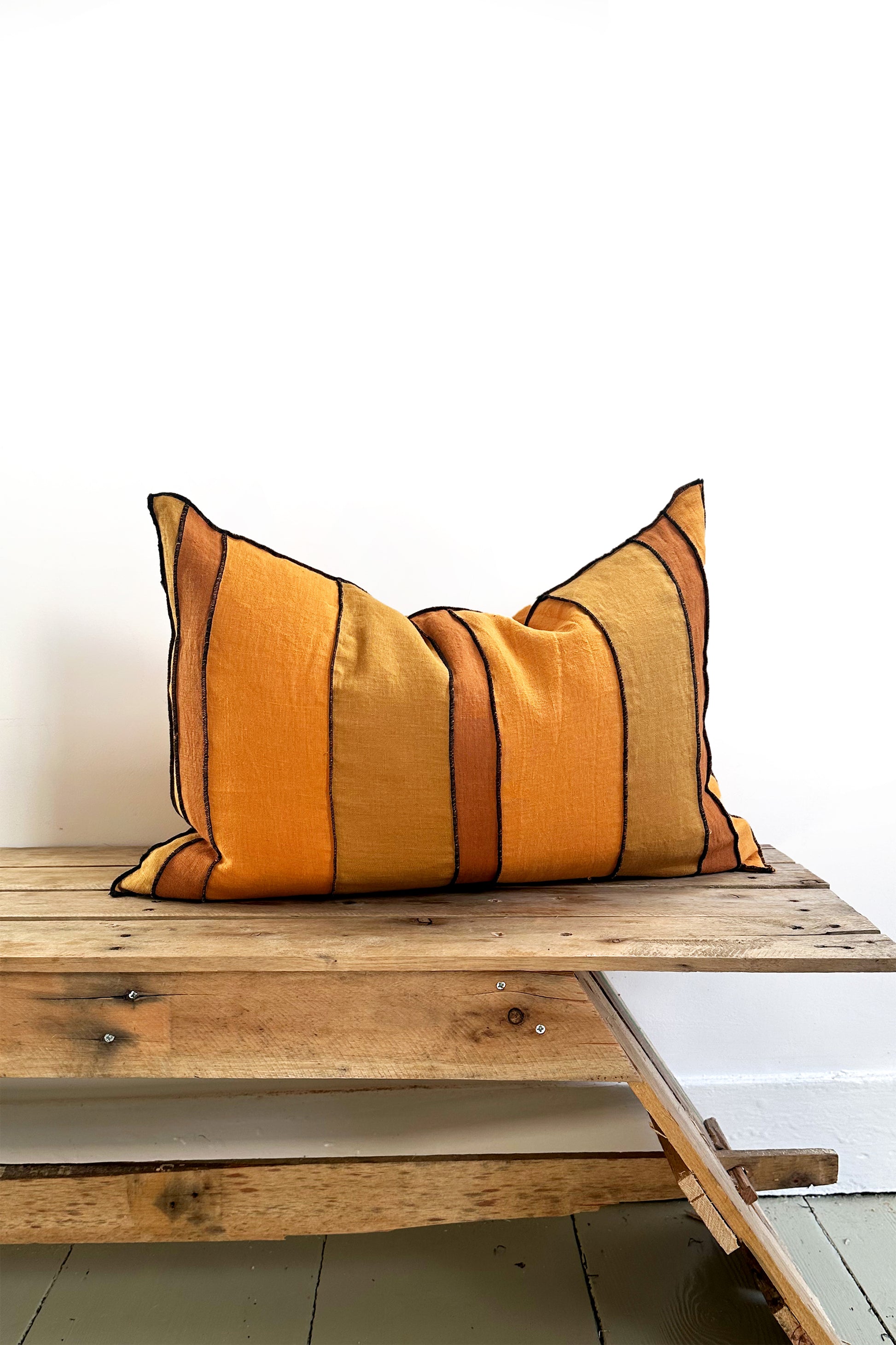 Sunset Stripe Linen Rectangular Lumbar Cushion - Biggs & Hill