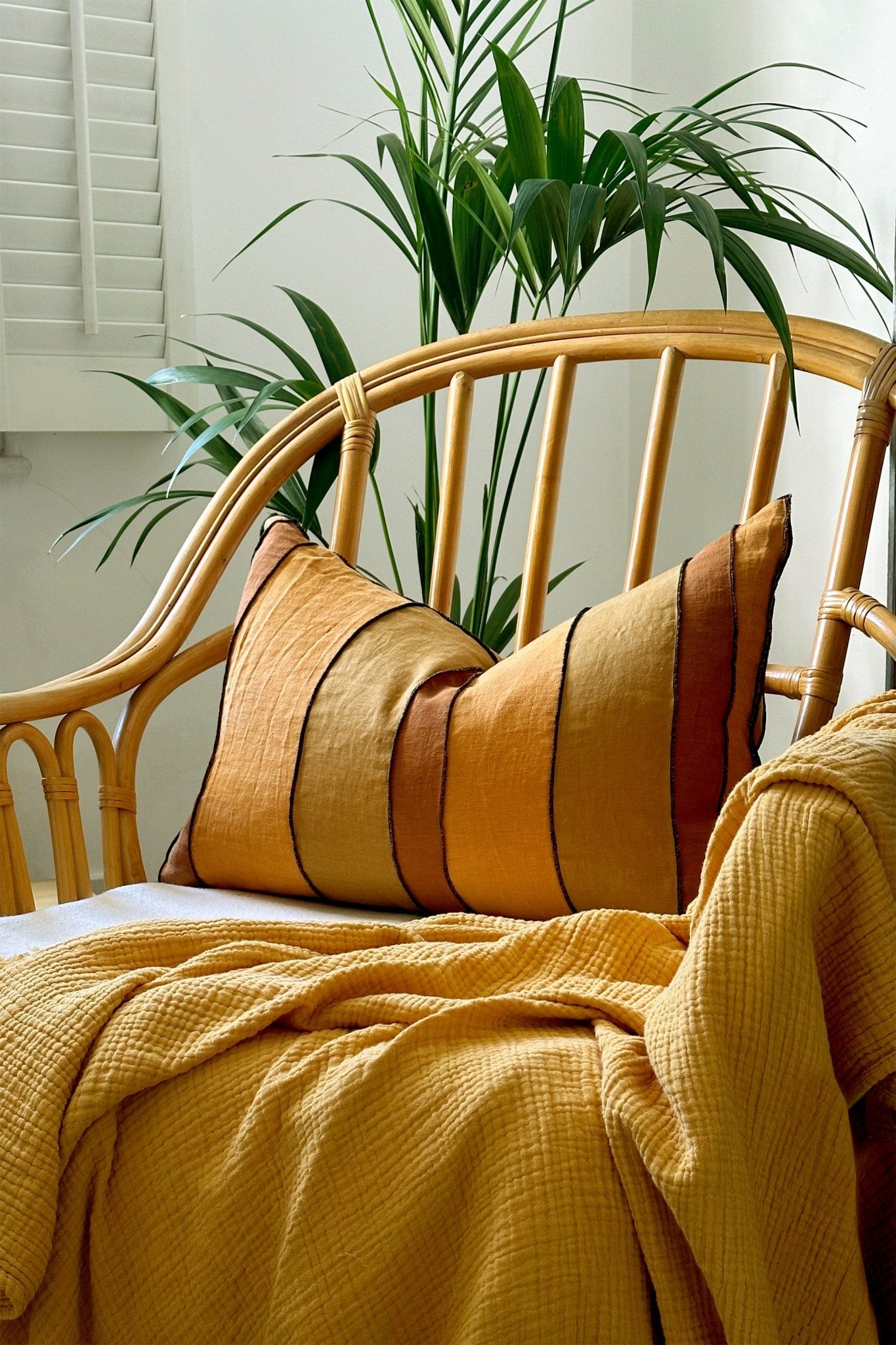 Sunset Stripe Linen Rectangular Lumbar Cushion - Biggs & Hill