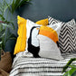 TOUCAN! Handmade Appliqué Linen ushion - Biggs & Hill - Cushion Covers - abstract cushion - boho cushion - colourful cushion