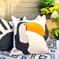 TOUCAN! Handmade Appliqué Linen ushion - Biggs & Hill - Cushion Covers - abstract cushion - boho cushion - colourful cushion