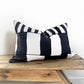 Abstract Tribal Stripes Black and White Linen Cushion Cover