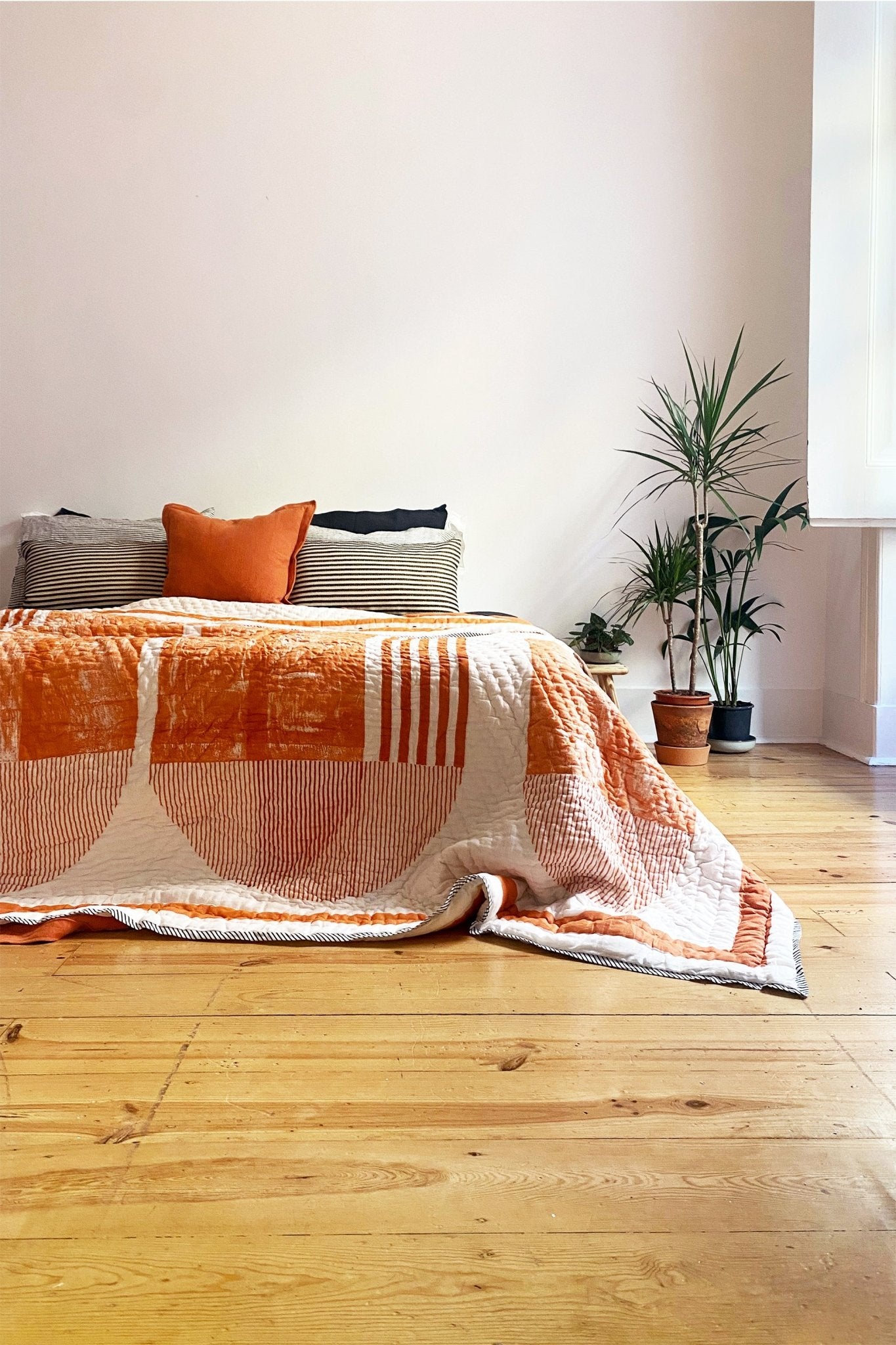 Burnt orange 2025 quilted throw