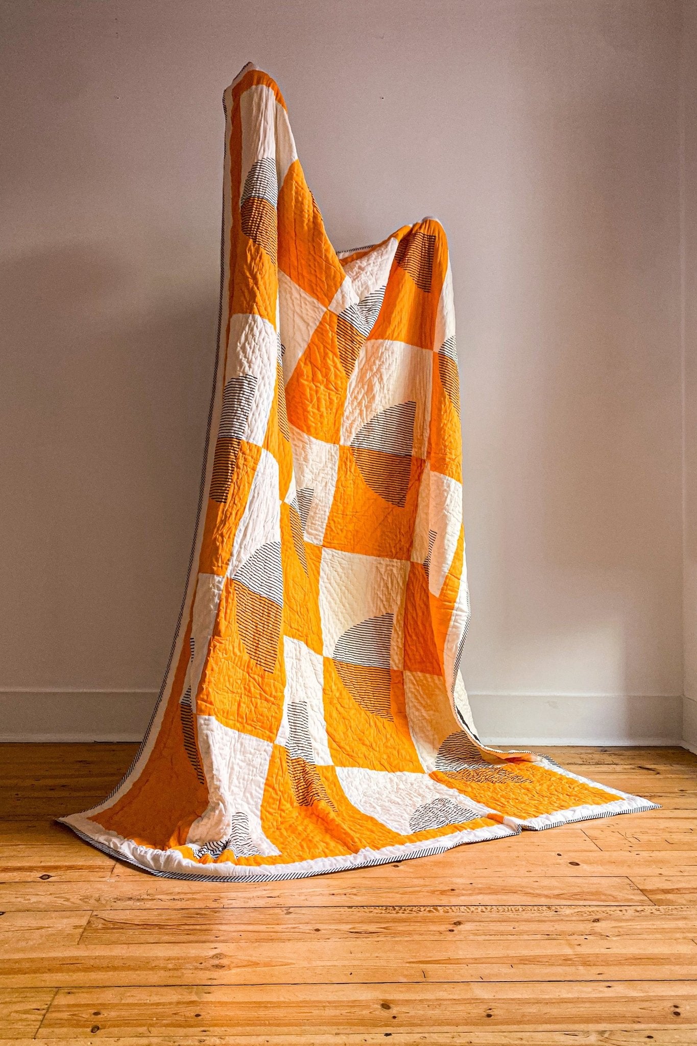 Orange quilted throw new arrivals