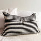 Black and White Striped Rectangular Cushion Cover - Biggs & Hill - pre-order - -