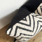 Large Black and Cream Chevron Cushion Cover in Cotton and Linen - Biggs & Hill - Cushion Covers - 40cm stripe cushion - 60cm stripe cushion - beige black cushions