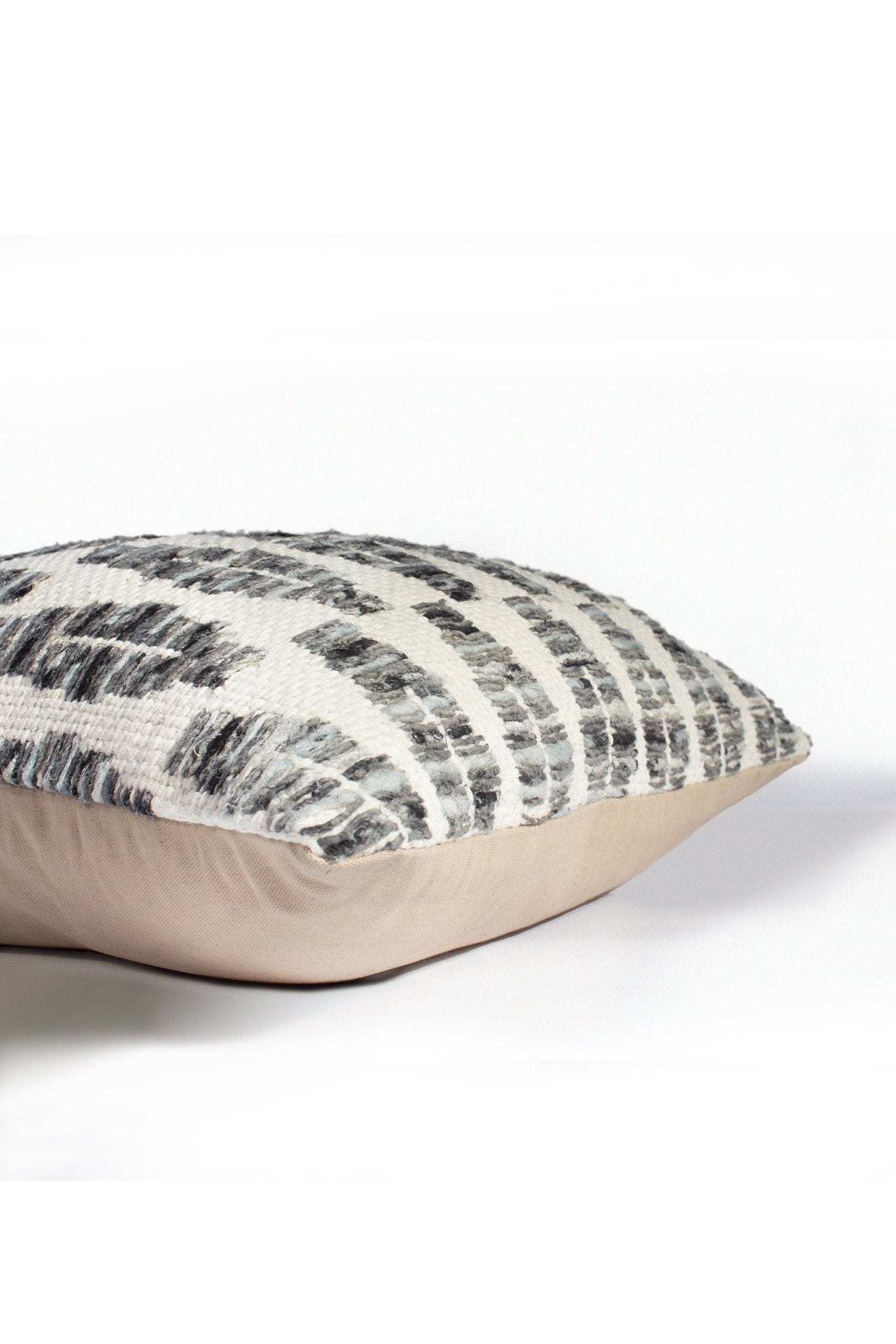 Handmade Indigo and Cream Tufted Stripe Cushion Cover 45cm – Biggs