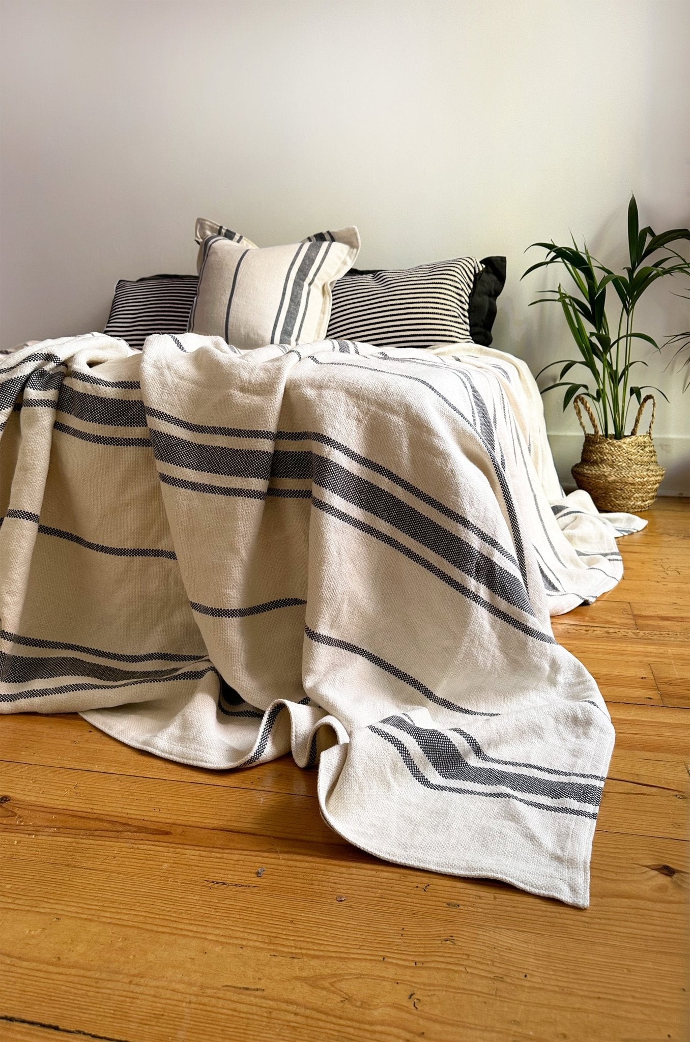 Striped linen blanket new arrivals