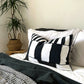 Abstract Tribal Stripes Black and White Linen Cushion Cover - Biggs & Hill - Cushion Covers - 16 inch - 40cm - 60cm